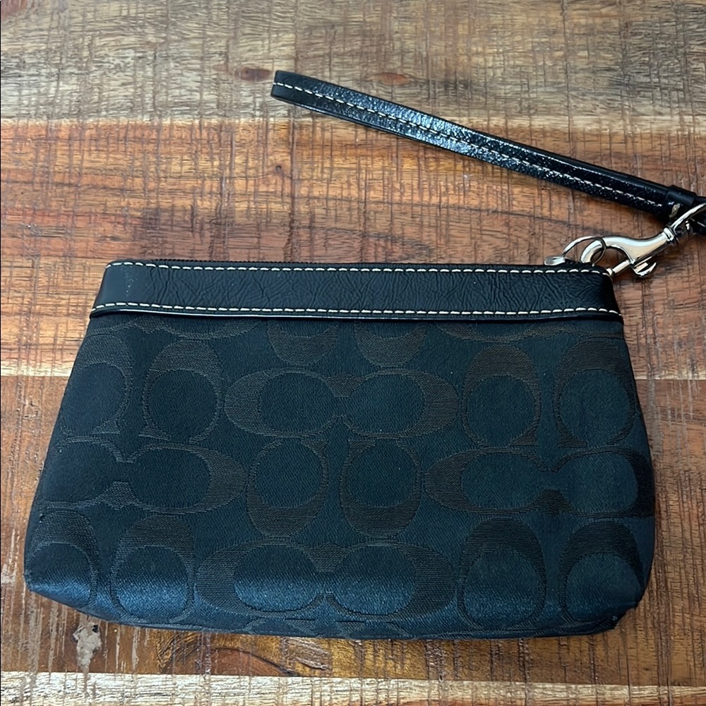 Coach Black Monogram Clutch Wristlet - Picture 4 of 9